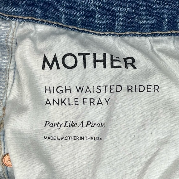 MOTHER High Waisted Rider Ankle Fray Jeans in Party Like a Pirate Size 28 - Picture 13 of 15